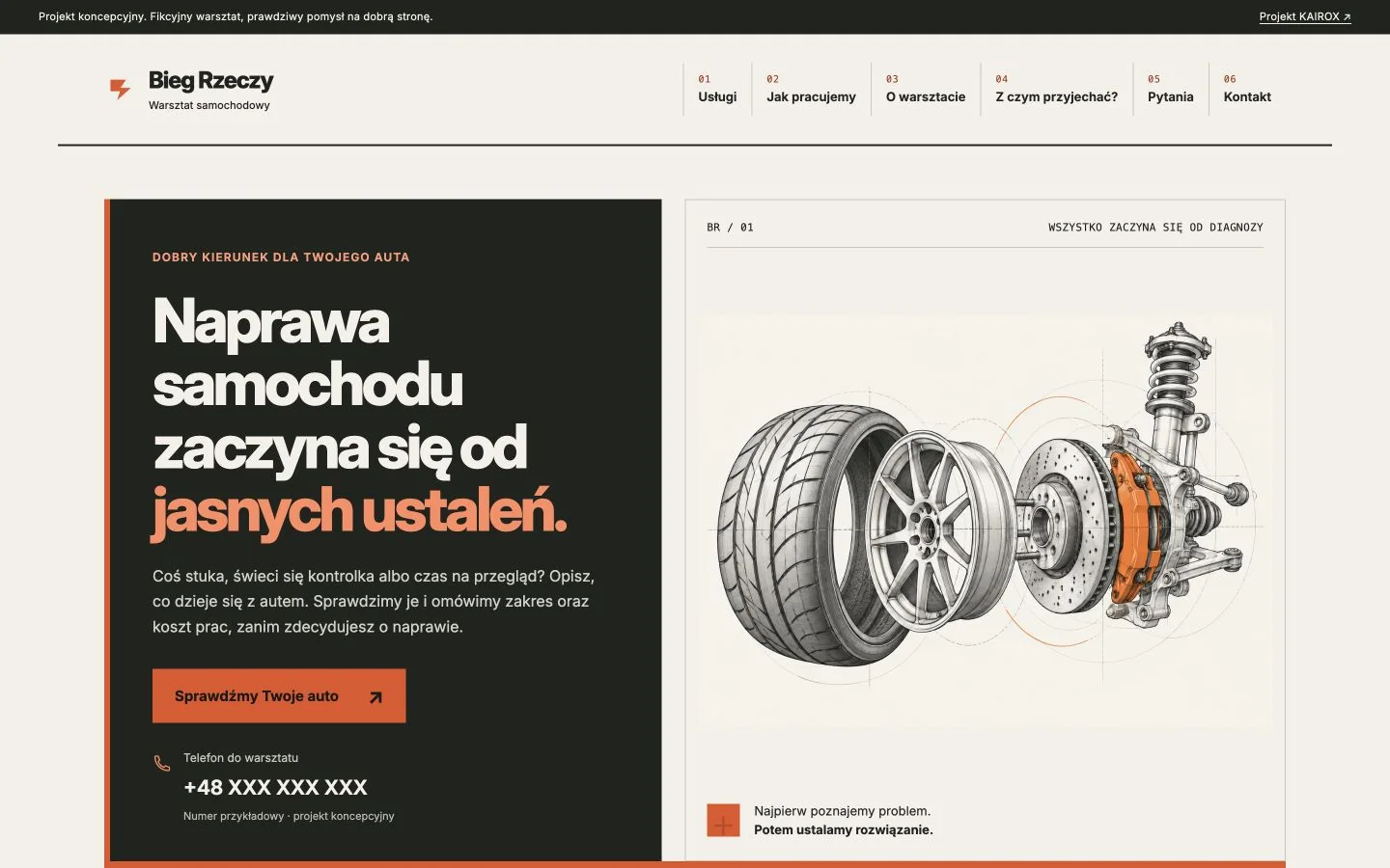 Bieg Rzeczy — podgląd działającego interfejsu